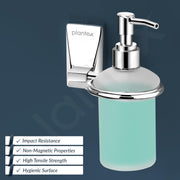 Plantex 304 Grade Stainless Steel Liquid Soap Dispenser/Shampoo Dispenser/Handwash Dispenser for Bathroom - Crystal (Chrome)