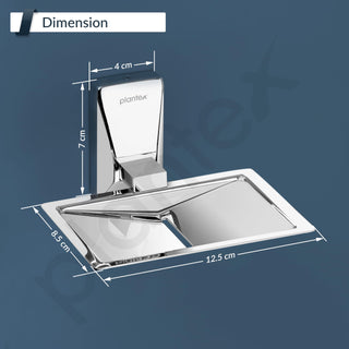 Plantex 304 Grade Stainless Steel Single Soap Dish/Soap Stand/Wall Mounted Soap Holder/Bathroom Accessories - Crystal (Chrome)