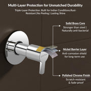 Plantex 25 mm Pure Brass Flush Valve for Toilet with Brass Wall Flange & Teflon Tape-7 Year Warranty/Angle Cocke for Bathroom (FLO-820-Chrome)
