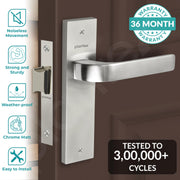 Plantex Heavy Duty Door Lock ÃƒÂ¢Ã¢â€šÂ¬Ã¢â‚¬Å“ Bathroom Door Lock/Mortise 8inch Keyless Plate Handle Set for Home/Bathroom/Store Room/Balcony/Office with Baby Latch (8107, Matt)