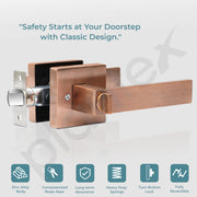 Plantex Door Lock/Heavy Duty Main Door Lock with 3 Key/Mortise Lock for Home/Office/Hotel - (9807-Copper Antique)