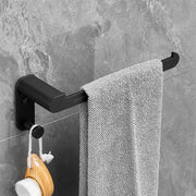 Plantex Space Aluminum Towel Hanger for Wash Basin/Towel Ring for Bathroom/Hand Towel Holder with Hooks/Bathroom Accessories (Rich Black)
