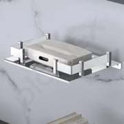 Plantex Stainless Steel Set Top Box Shelf for Wall/Multi-Functional Shelf for Home - 8 x 10 inch (Chrome Finish)