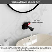 Plantex Single Lever Long Body Bib Tap for Bathroom with Water Saving Aerator/Tap for Wash Basin with Brass Spindle/Wall Mount Bib Tap with Wall Flange and Teflon Tape (SAGA-Black)