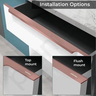 Plantex Profile Handle for Kitchen Cabinet/32 Inch Alluminium Drawer Profile Handle/Wardrobe Pull Handle for Home/Office/Hotel - Pack of 3 (Rose Gold)