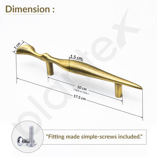 Plantex Cabinet Handle/96mm Handle for Cabinet/Wardrobe Handle/Door Pull-Push Handle for Home/Office - Pack of 1 (Brass Antique)