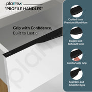 Plantex Profile Handle for Kitchen Cabinet/18 Inch Aluminium Drawer Profile Handle/Wardrobe Pull Handle for Home/Office/Hotel - Pack of 2 (Black)