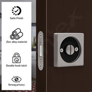 Plantex Zinc Door Lock For Bathroom/Pocket Door Latch/Door Hardware For Home/Bedroom/Bathroom - (Dtm-620, Satin And Black)