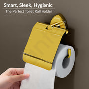Plantex J4 Stainless Steel Toilet Paper Holder for Bathroom/Tissue Holder for Washroom/Toilet roll holder for Wall Mounted/Bathroom Accessories (PVD Gold Finish) Angel
