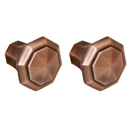 Plantex Knobs for Drawer/Octagon Shape Drawer Knobs/Knobs for Cabinets/Pull-Push Knobs for Kitchen/Bedroom Drawer - Pack of 2 (DTK-302, Copper Antique)
