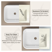 Plantex Platinum Ceramic Wash Basin/Washbasin for Bathroom/Tabletop Wash Basin with 10 Years Glaze Warranty by Plantex/ (Glossy White - 18 x 14 x 5 Inch)