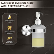 Plantex Liquid Soap Dispenser for Bathroom/Pure Brass Shampoo Dispenser/Handwash Dispenser/Bathroom Accessories - Pack of 1 (APS-EFL-07, Chrome)