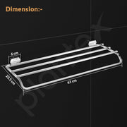 Plantex Towel Rack for Bathroom/304 Grade Stainless Steel Towel Bar/24 Inch Towel Hanger/Towel Stand/Bathroom Accessories - Pack of 1 (Delta - 2806, Chrome)