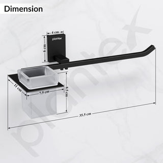 Plantex 304 Grade Stainless Steel Glass Tumbler Holder with Napkin Ring/Toothbrush Holder/Towel Holder for Bathroom/Bathroom Accessories - Pack of 1 (Crystal, Black)
