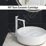 Plantex Pure Brass Pillar Tap for Wash Basin with Water Saving Nozzle/High Neck Wash Basin Tap/Pillar Cocke for Basin with 7 Year Warranty- (PAC-1804-Mirror Chrome)