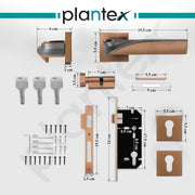 Plantex Triple Security Door Lock for Home/Main Door Lockset with 3 Years of Warranty/Mortise Locks for Door with Brass Lock Body & Cylinder(7086 - PVD Choco & Satin Black Matt)
