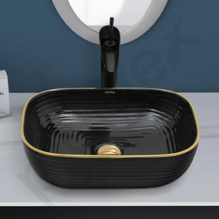 Plantex Table Top Wash Basin For Bathroom/Designer Ceramic Basin/Countertop Vessel Sink Basin - Indo-European Collection (18 x 13 x 5 Inch)