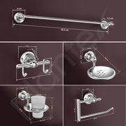 Plantex 304 Grade Stainless Steel Bathroom Accessories Set of 5 - Towel Rod/Hand Napkin Hanger for Wash Basin/Soap Case/Toothbrush Holder/Robe Hook - Skyllo (Chrome)