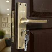 Plantex Stainless Steel Door Lock Handle Set/6-Lever Lock Mechanism with 3 Years of Warranty/Mortise Lock with 3 Keys, Brass Lock Body & Cylinder - (Brass Antique)