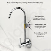 Plantex Brass RO Water Purifier Tap for Kitchen Sink/360Â° Rotatable Wall Mount RO Faucet/Drinking Water Tap/Heavy Duty Brass RO Tap for All RO Water Purifiers - Chrome (RO-017)