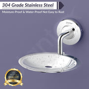 Plantex 304 Grade Stainless Steel Soap Holder for Bathroom/Wall Mounted Soap Holder/Soap Dish/Bathroom Accessories - Daizy (Chrome)