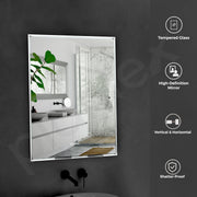 Plantex Unframed Unframed Rectangle Mirror for Wall/Mirror with Beveled Smooth Edges/Mirror for Bathroom/Dressing Room/Living Room/Bedroom/Entryway - (18x12 Inch)