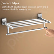 Plantex 304 Grade Stainless Steel Towel Rack for Bathroom/Towel Stand/Hanger/Bathroom Accessories - Darcy (18 inch - Chrome)