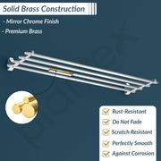 Plantex Rich Brass 24-inch Towel Rack for Bathroom/Towel Hanger for Bathroom/Towel Stand/Bathroom Accessories - Unique (Chrome)