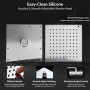 Plantex Stainless Steel Overhead Shower 6 x 6 inch with Water-Saving Technology/High pressure Rain Shower Head without Shower Arm/Bathroom Shower -(Elegance-Chrome)