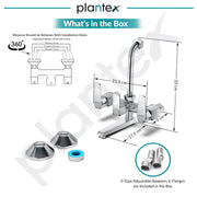 Plantex Wall Mixer for Bathroom 2 In 1 with L-Bend Provision for Overhead Shower/Mixer Tap for Bathroom with Water Saving Nozzle Tap- (Celesiya-1249)