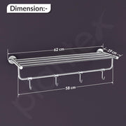Plantex Stainless Steel 24 Inch Towel Rack for Bathroom/Towel Holder/Towel Stand/Towel Hanger/Bar/Bathroom Accessories - Pack of 1 (Chrome)
