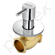 Plantex 25 mm Pure Brass Flush Valve with Teflon Tape & Brass Wall Flange for Commercial & Residential Use-7 Year Warranty (ICO-920-Chrome)