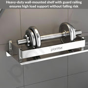 Plantex Stainless Steel Bathroom Shelf With Soap Dish/2in1 Multipurpose Shelf for Bathroom/Bathroom Shelf Rack (15x5 Inches) â€“ Pack of 1