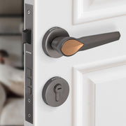 Plantex Heavy Duty Door Lock/Main Door Mortise Lock Handle/Handle Set for Home/Office/Door Accessories - (PT-012, Satin Black & Rose Gold)