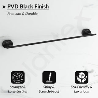 Plantex J4 Stainless Steel 24 Inch Towel Rod for Bathroom/Towel Holder in Bathroom/Towel Holder/Bathroom Accessories (PVD Black Finish) Onix