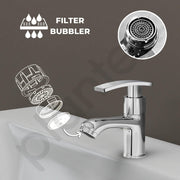 Plantex Pillar Tap for Bathroom with Water Saving Aerator and Brass Spindle/Wash Basin Tap with Teflon Tape/Single Lever Water Tap-(Samar-Chrome)