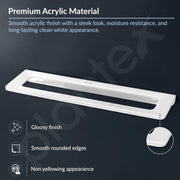 Plantex 20 Inch Acrylic Towel Hanger for Bathroom/Towel Rod for Kitchen/Napkin Holder/Stand/Towel Bar for Bathroom - Pack of 1 (VIW-126, White)