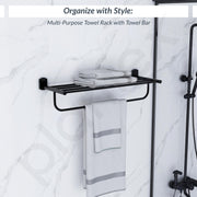 Plantex 304 Grade Stainless Steel 24 inch Towel Rack/Towel Stand/Towel Bar/Towel Hanger for Bathroom/Bathroom Accessories - Parv (Black)
