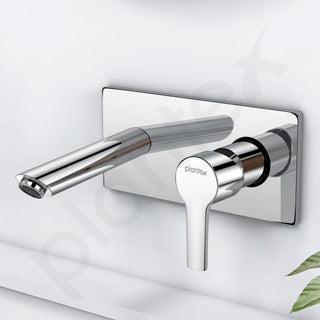 Plantex Pure Brass Basin Mixer Tap Hot and Cold/Tap for Wash Basin with Brass Wall Flange and Teflon Tape-7 Year Warranty by Plantex (BAL-527 -Chrome Finish)