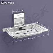 Plantex 304 Grade Stainless Steel Single Soap Dish/Soap Stand/Soap Case/Soap Storage for Bathroom - Crystal (1401-Chrome)