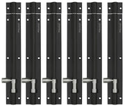 Plantex Stainless Steel Tower Bolt/Tower Bolt for Home,Offices Doors and Windows/Tower Bolt for Main Door/Door Latch/Kundi/Chitakini/Door Latch for Windows - Pack of 6 (Black Finish, 8 inch)