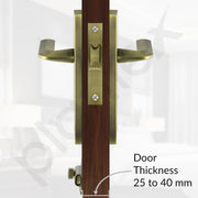 Plantex Heavy Duty Door Lock ÃƒÂ¢Ã¢â€šÂ¬Ã¢â‚¬Å“ Bathroom Door Lock/Mortise 8inch Keyless Plate Handle Set for Home/Bathroom/Store Room/Balcony/Office with Baby Latch (8105, Brass Antique)