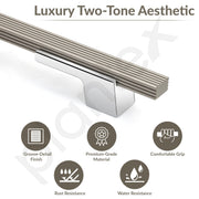 Plantex Cabinet Handle/450mm Handle for Cabinet/Door Pull-Push Handle for Home/Office/Hotel - Pack of 1 (Satin & Chrome)