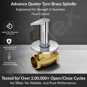 Plantex Pure Brass PAC-1806 Angular Concealed Stop Cock/Concealed Stop Valve Tap For Bathroom With Teflon Tape & Adjustable Brass Wall Flange â€“ 15 mm (Mirror-Chrome Finish)