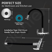 Plantex Pure Brass Kitchen Sink Tap Faucet with Flange and Teflon Tape/360° Swivel Spout for Sink Tap for Kitchen Basin/Flexible Faucet with Water Saving Aerator-7 Year Warranty -(COL-1012 B)