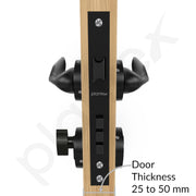 Plantex Triple Security Door Lock For Home/Main Door Lock Set Knob Handle With 3 Years Of Warranty/Mortise Lock For Door With Brass Lock Body&Cylinder(7106-Black)