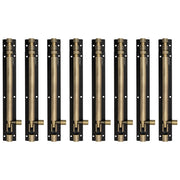 Plantex Heavy Duty 8-inch Joint-Less Tower Bolt for Wooden and PVC Doors for Home Main Door/Bathroom/Windows/Wardrobe - Pack of 8 (703, Brass Antique and Black)