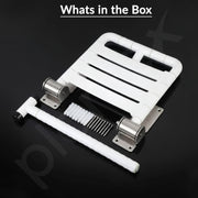Plantex 304 Grade Stainless Steel and ABS Shower Seat for Bathroom/Shower Chair/Bathroom Chair for Senior Citizen/Foldable Shower Stool for Senior Citizens & Disabled - White