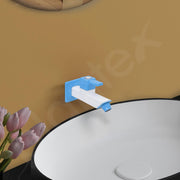 Plantex Single Lever Bib Cock for Bathroom/PTMT Kitchen Sink Tap/Basin Faucet with Plastic Wall Flange - Long Body (Blue & White)