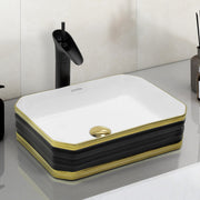 Plantex Table Top Wash Basin For Bathroom/Designer Ceramic Basin/Countertop Vessel Sink Basin - Indo-European Collection (18 x 13 x 5 Inch)